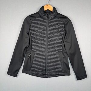 32 DEGREES HEAT Mixed Media‎ Puffer Jacket XS Black Lightweight Packable Outdoor